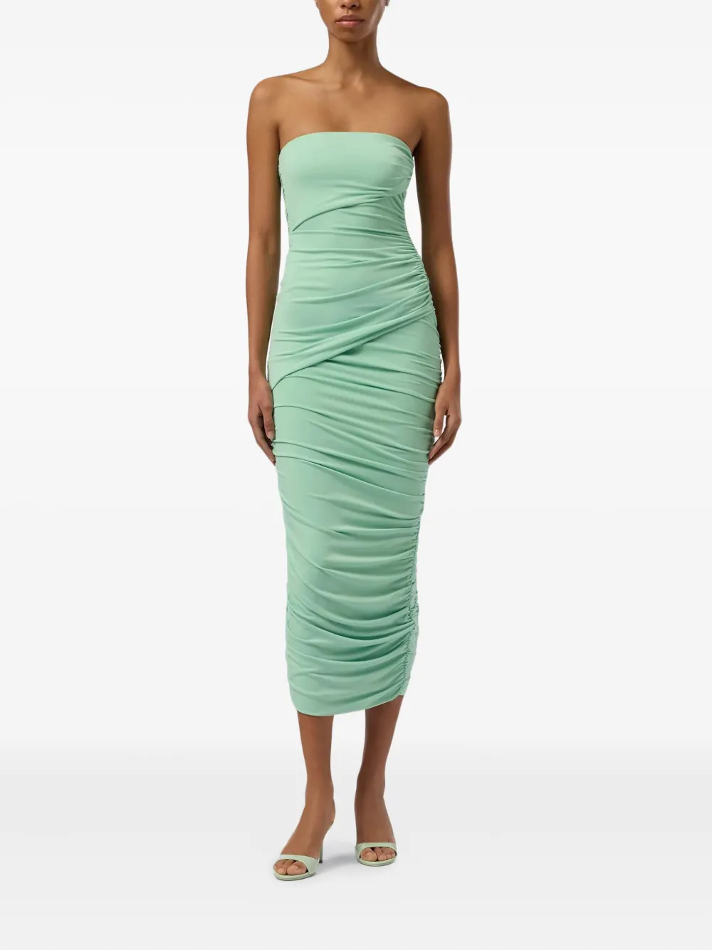 THE ANDAMANE Winnie strapless midi-jurk - Groen
