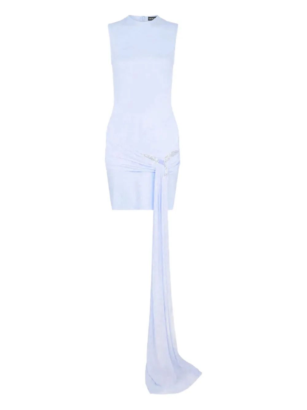 David Koma crystal-embellished draped mini dress Blauw