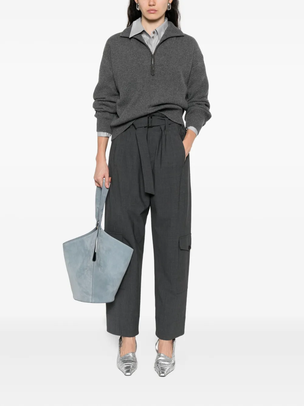 Brunello Cucinelli Cargo-pockets Trousers In Gray