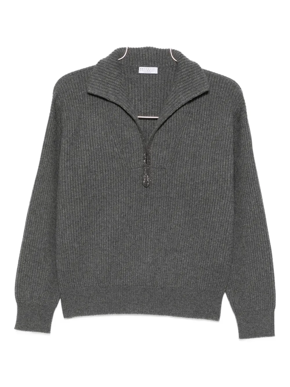 Brunello Cucinelli zip-fastening sweater Grijs