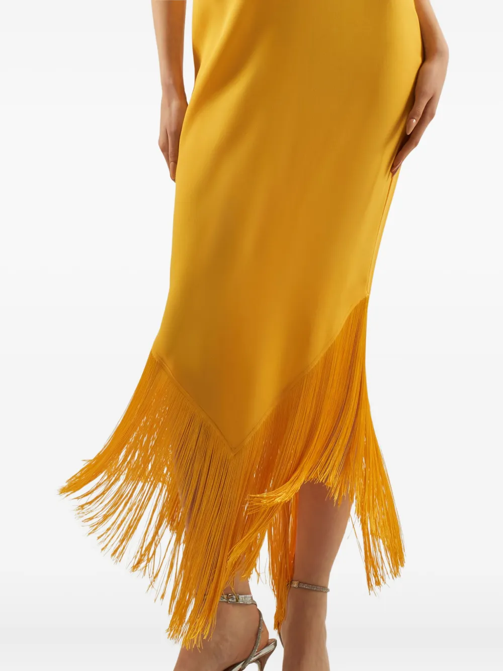 Taller Marmo Nina maxi-jurk met franje Geel