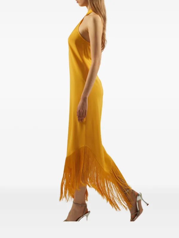 Taller Marmo Vestido Nina Largo Con Dobladillo De Flecos