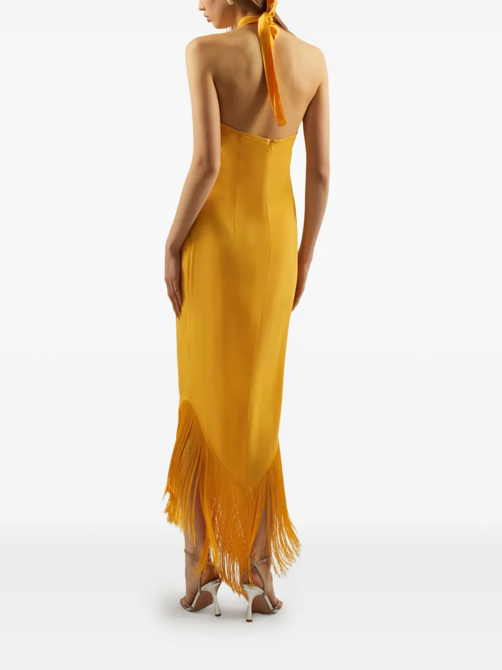 Taller Marmo Nina maxi-jurk met franje Geel