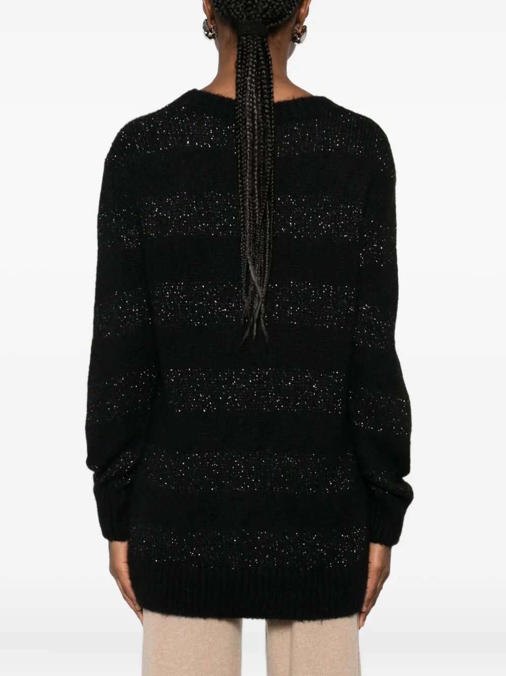 Herno Striped Sweater In Black