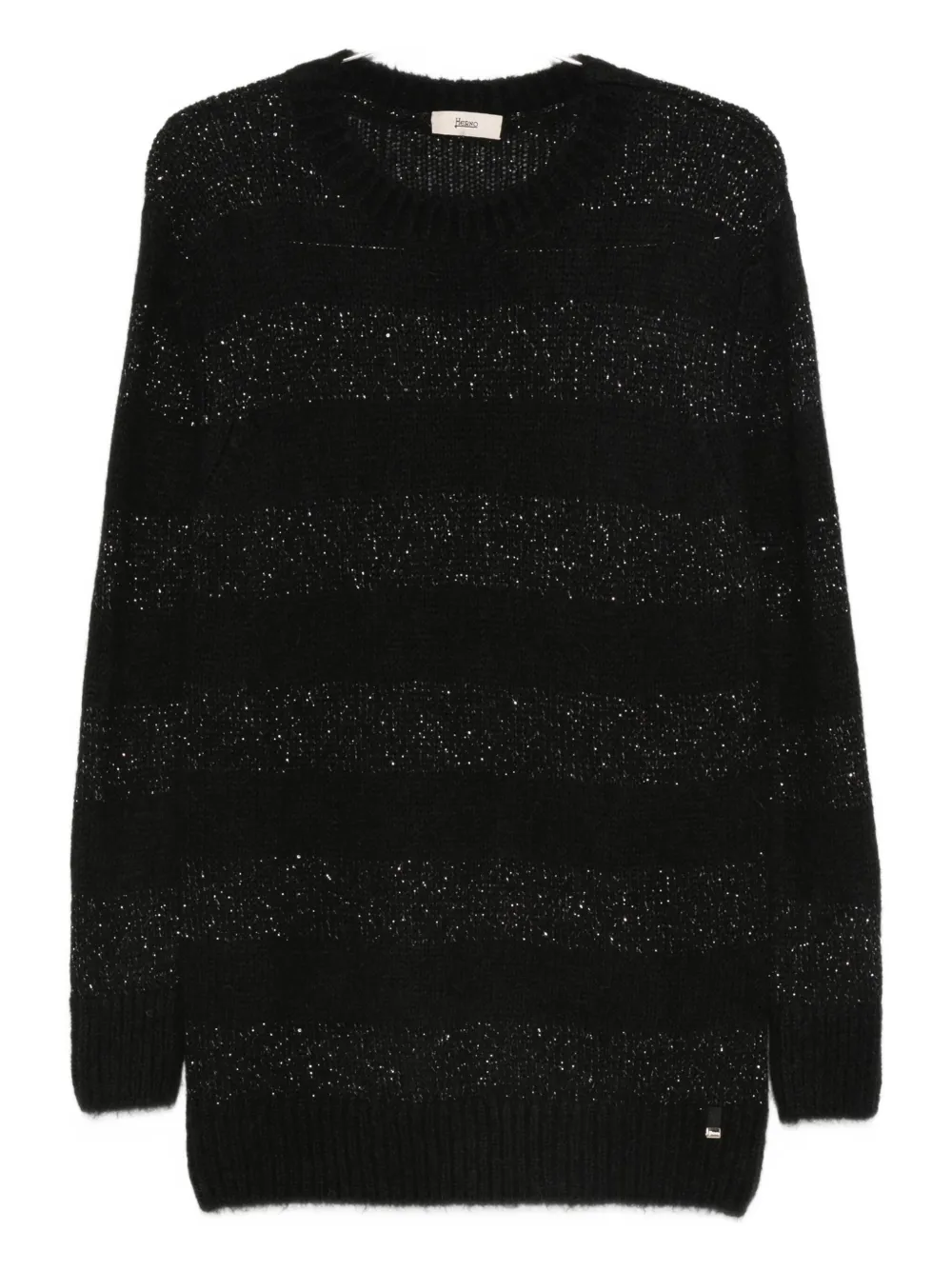 Herno Striped Sweater In Black