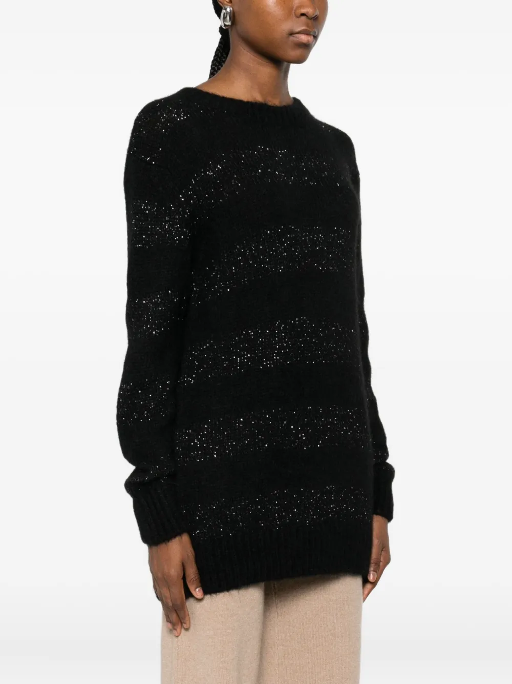 Herno Striped Sweater In Black
