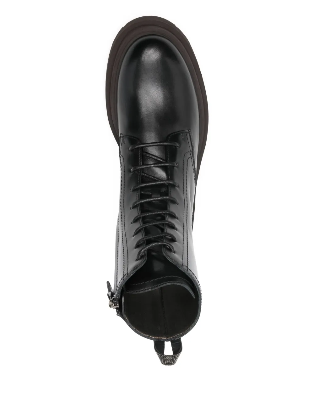 Brunello Cucinelli Leren bikerlaarzen Zwart