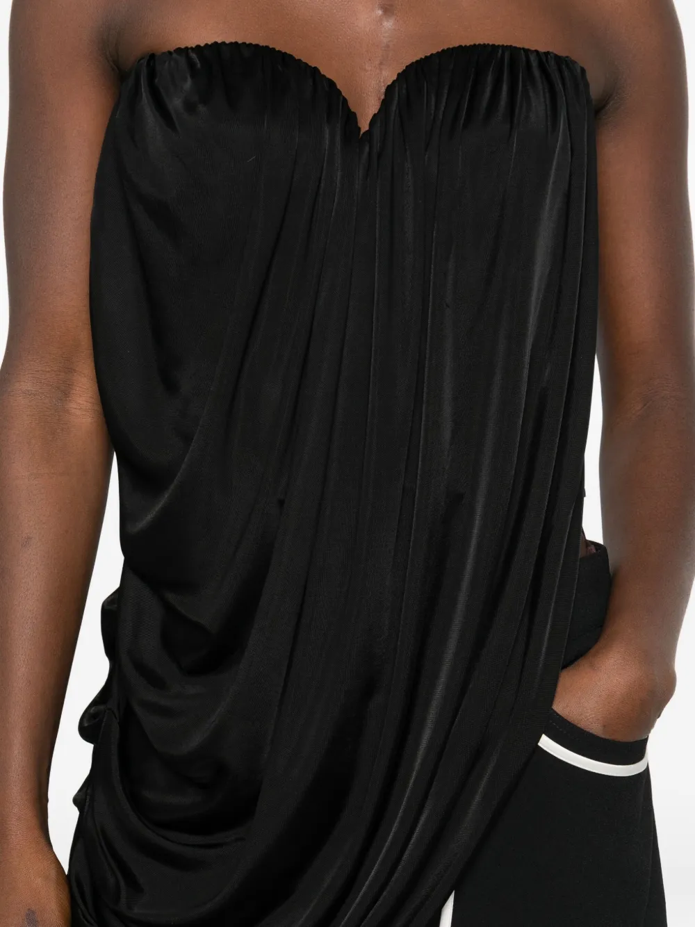 Giuseppe Di Morabito Draped Strapless Top In Brown