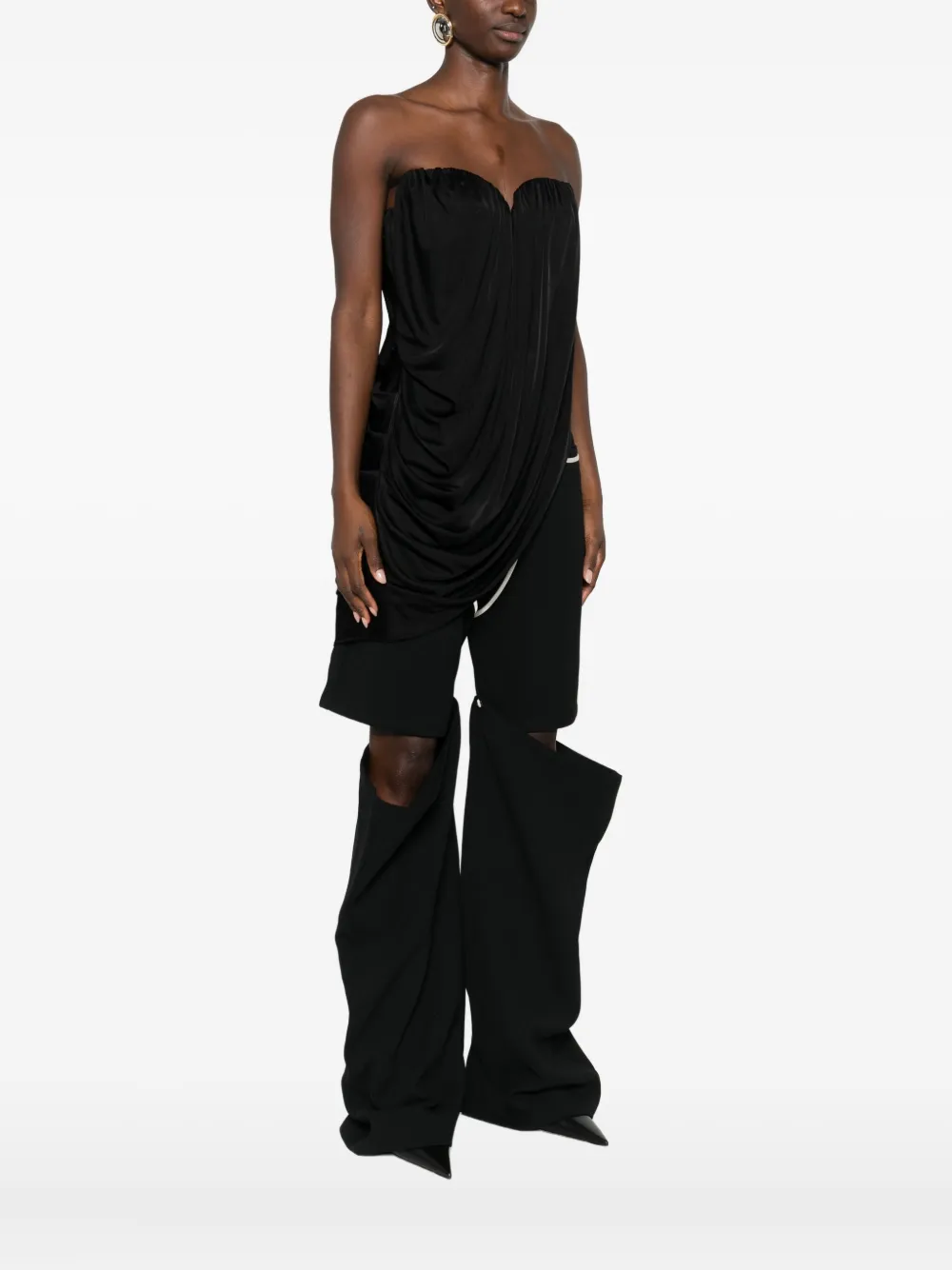 Giuseppe Di Morabito Draped Strapless Top In Brown