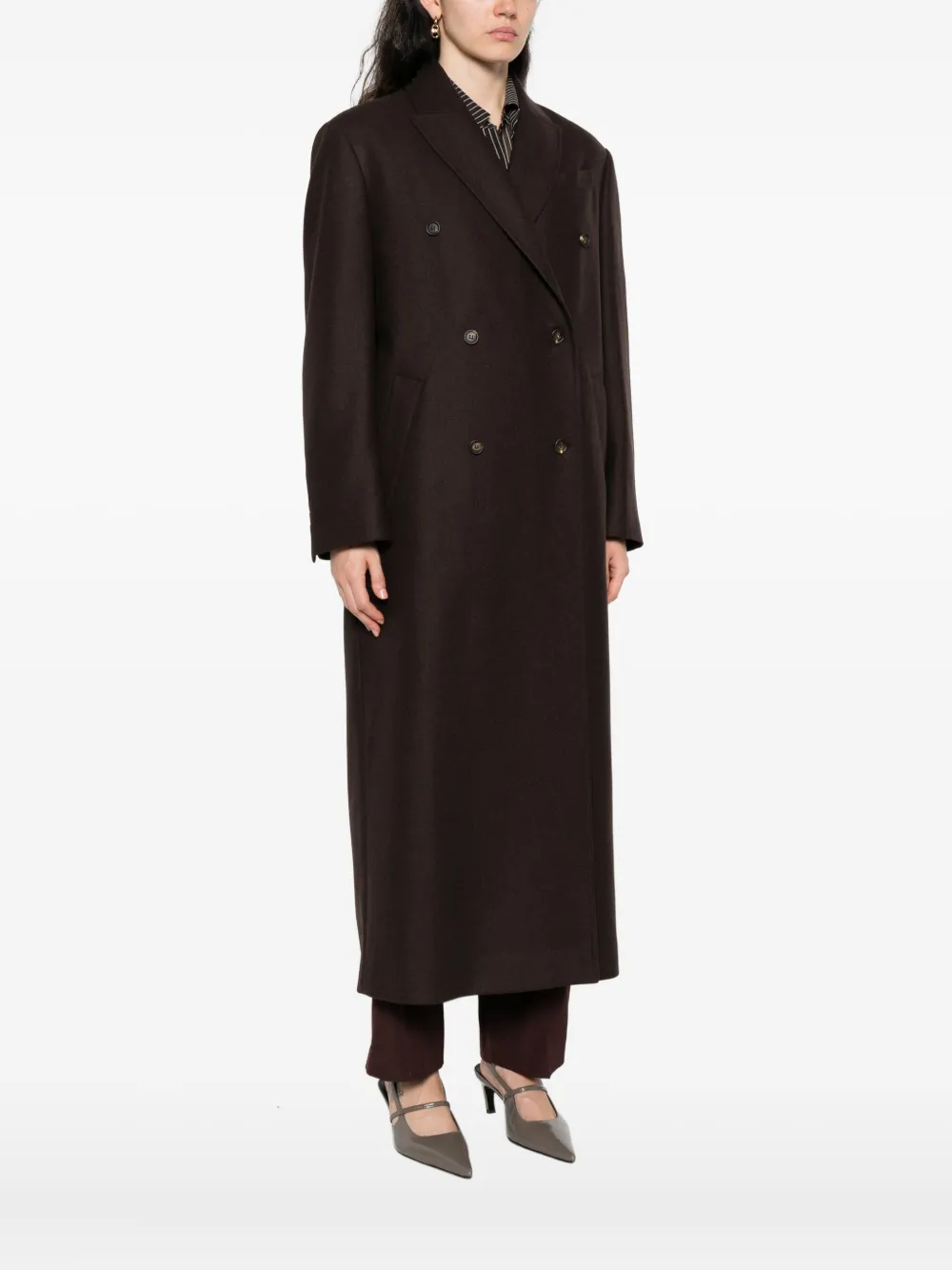 Brunello Cucinelli Double-breasted Buttoned Coat In Black