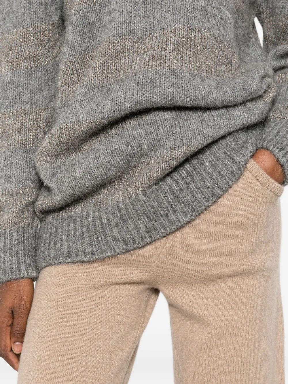 Herno Striped Sweater In Gray