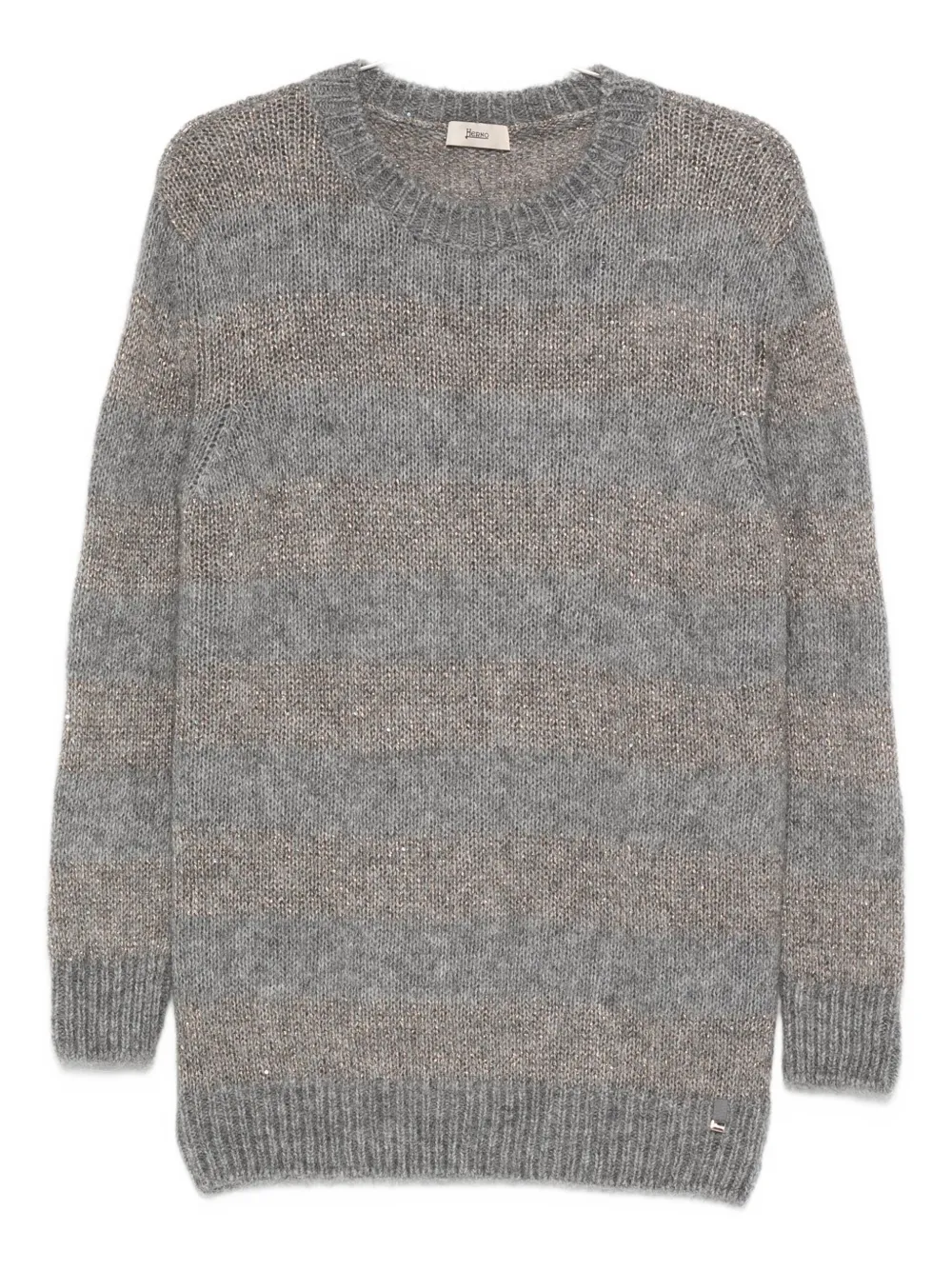Herno Striped Sweater In Gray
