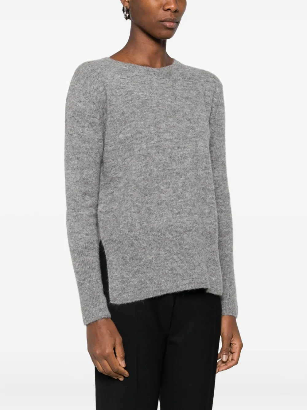 Herno Round-neck Long-sleeve Sweater In Gray