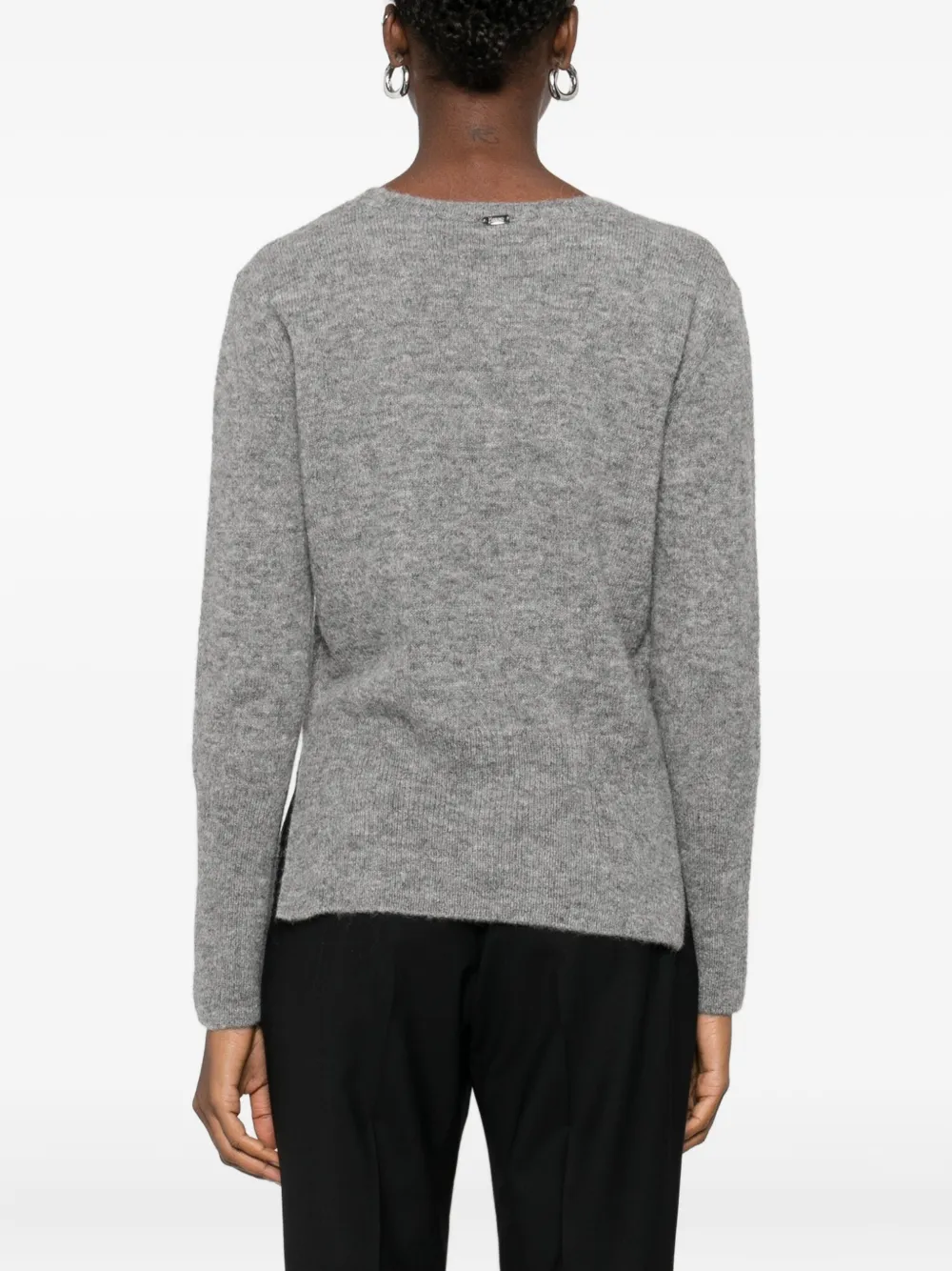 Herno Round-neck Long-sleeve Sweater In Gray