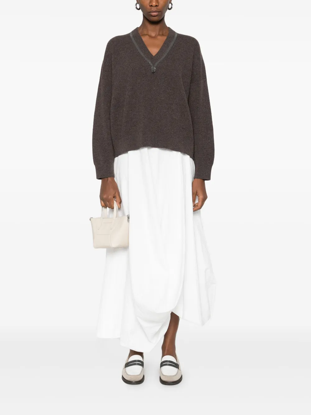 Brunello Cucinelli embellished V-neck sweater | Knitted Sweaters | Image 2