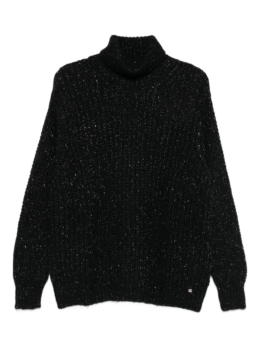 Herno turtleneck glitter-knit sweater | Black | Image 1