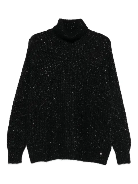 Herno turtleneck glitter-knit sweater