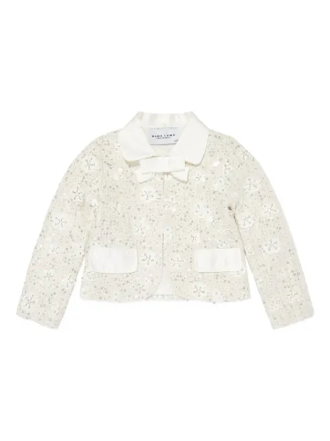 MAMA LUMA KIDS sequin-embellished bow-detail jacket