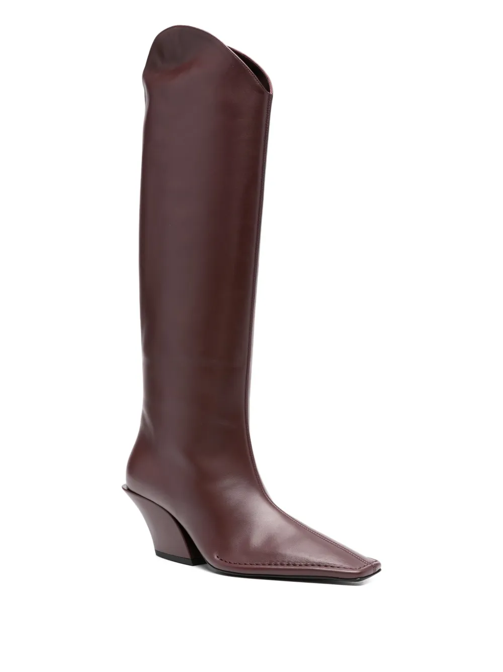 Mugler 70mm pointed-toe leather boots Red