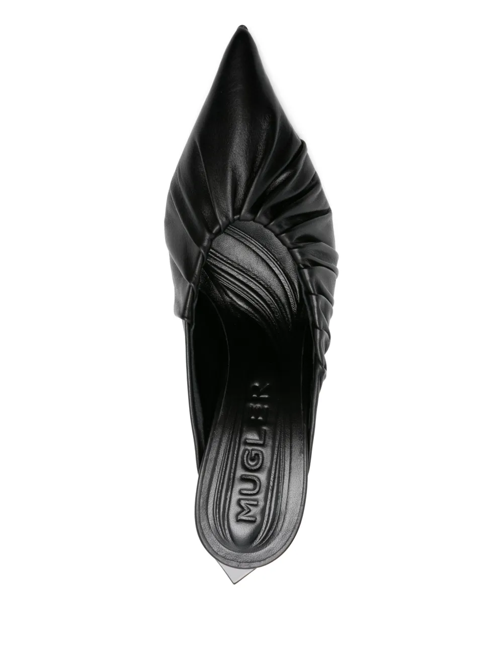 Mugler 95mm Fang pleated pointed-toe mules Black