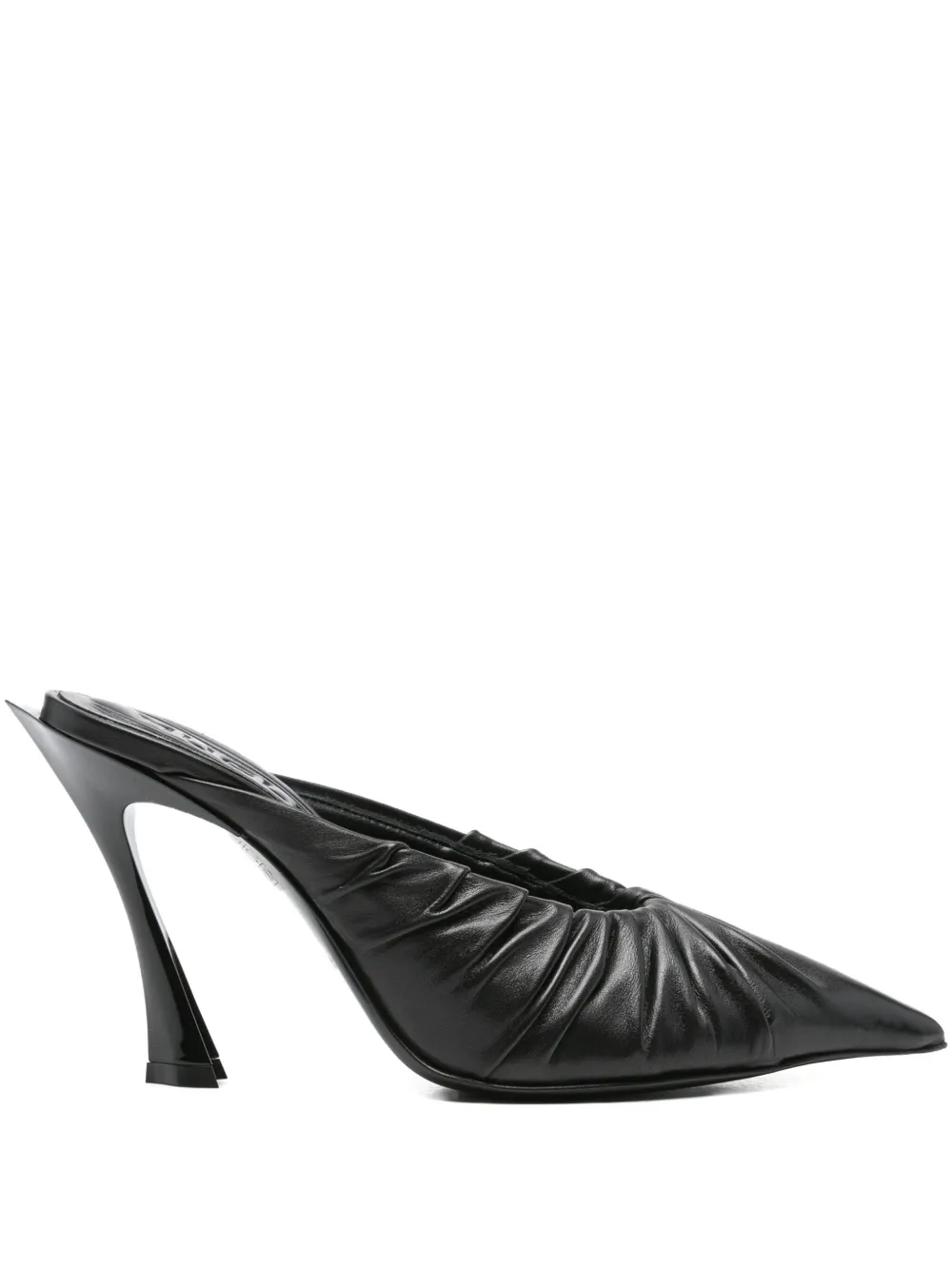 Mugler 95mm Fang pleated pointed-toe mules Black