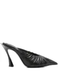 Mugler 95mm Fang pleated pointed-toe mules - Black