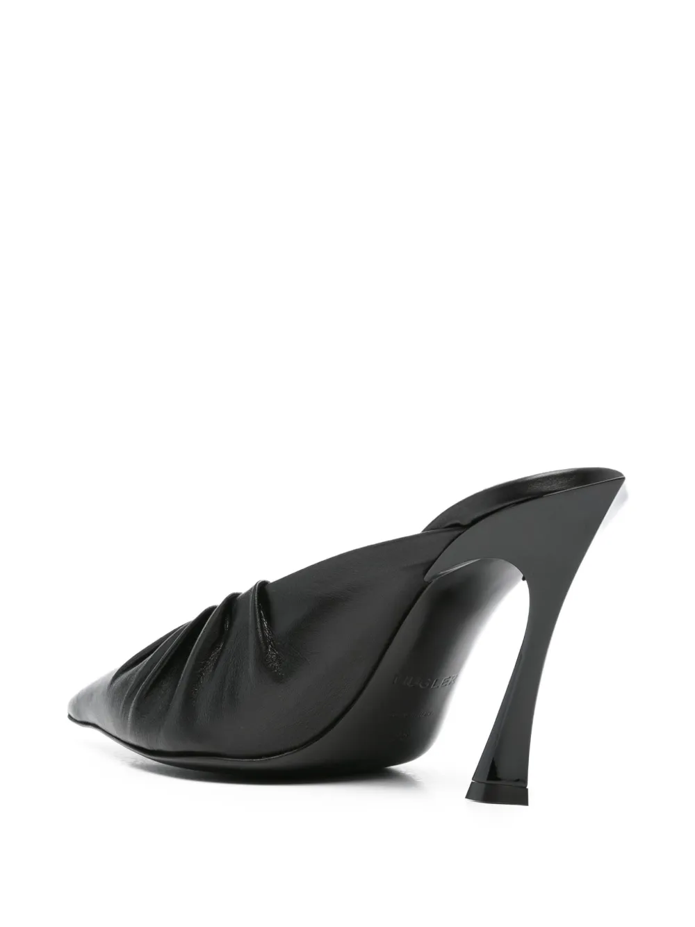 Mugler 95mm Fang pleated pointed-toe mules Black
