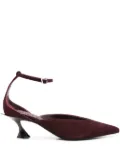 Mugler 55mm Fang ankle-strap pumps - Red
