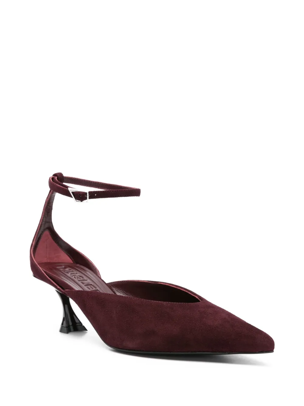 Mugler 55mm Fang ankle-strap pumps Red