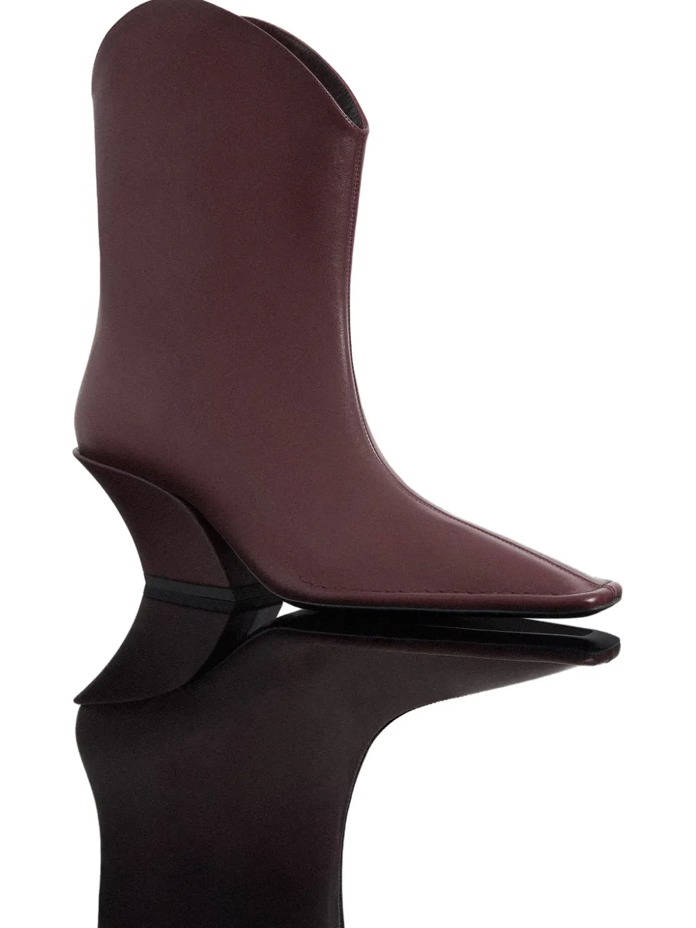 Mugler 65mm Square-toe Sculpted-heel Boots In Red