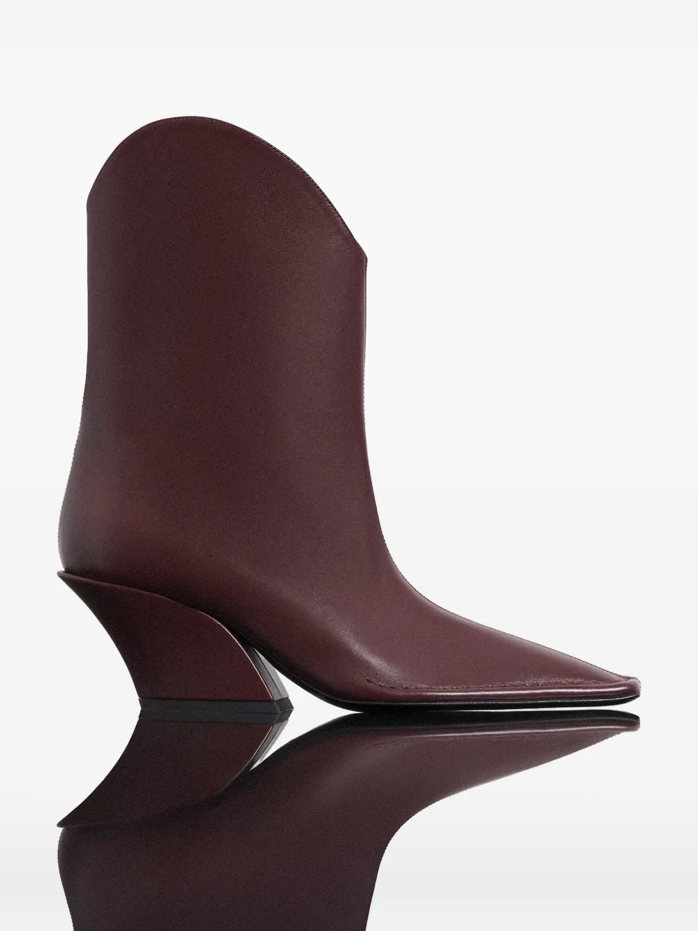 Mugler 65mm Square-toe Sculpted-heel Boots In Red