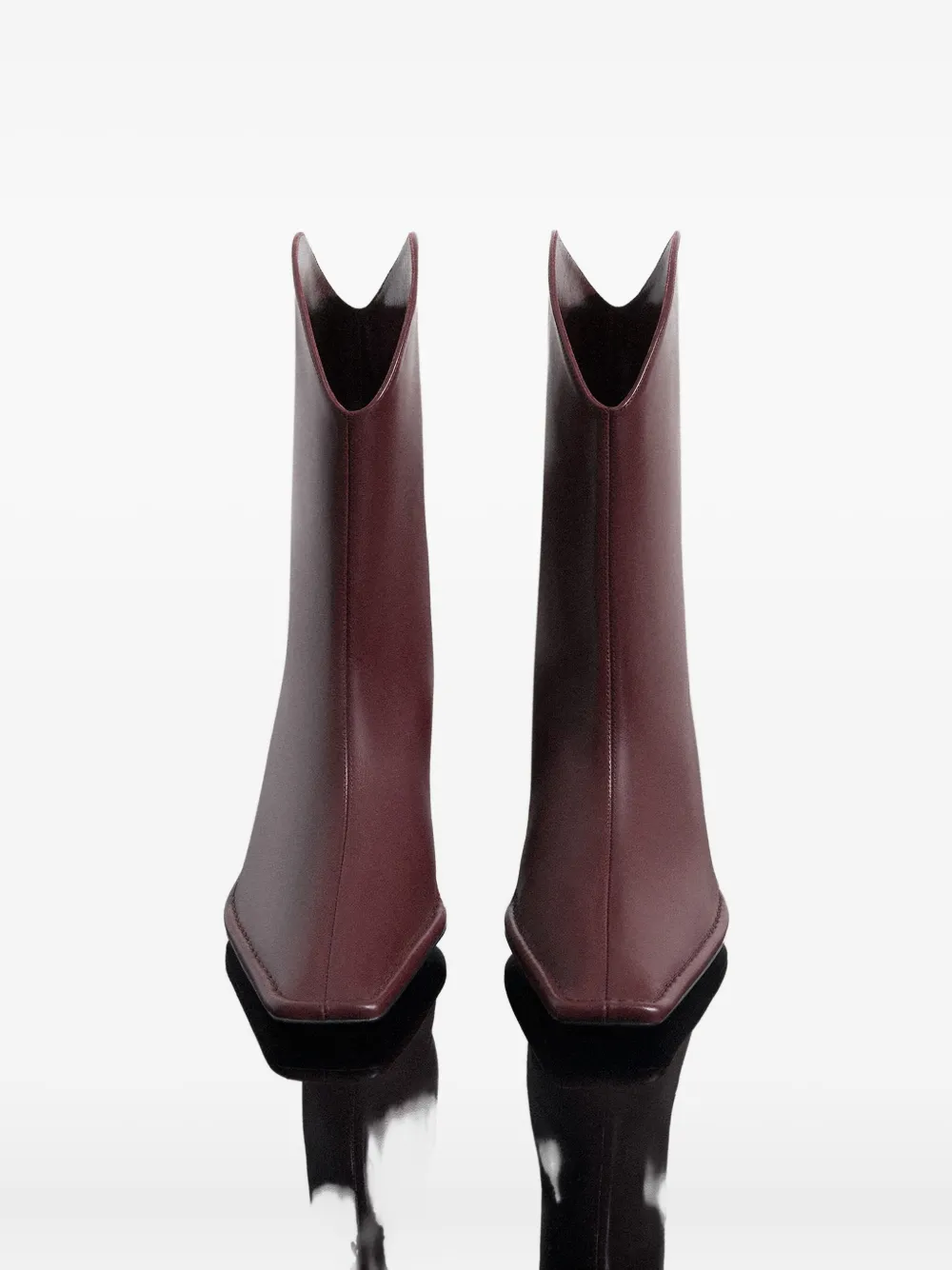 Mugler 65mm Square-toe Sculpted-heel Boots In Red
