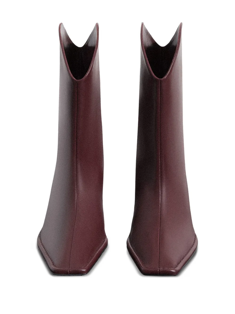 Mugler 65mm square-toe sculpted-heel boots Red