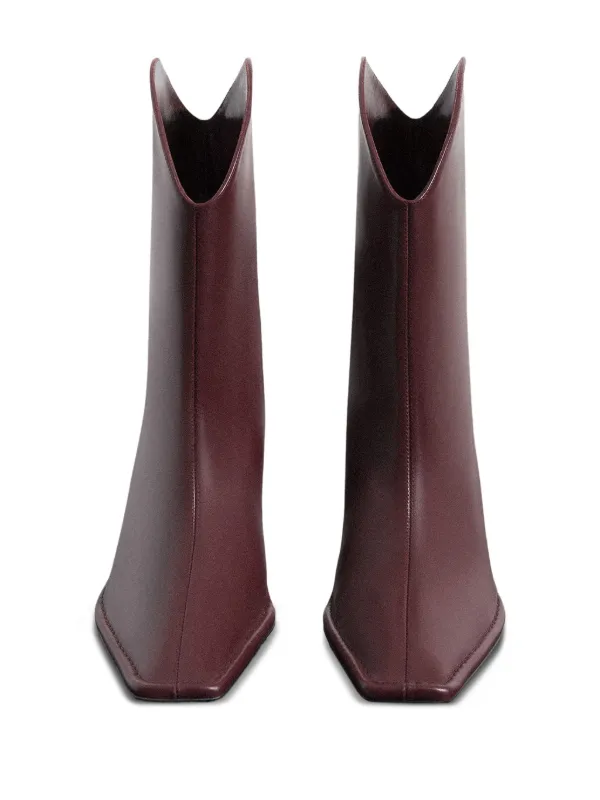 Mugler スクエアトゥ ブーツ 65mm | レッド | FARFETCH JP