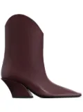 Mugler 65mm square-toe sculpted-heel boots - Red