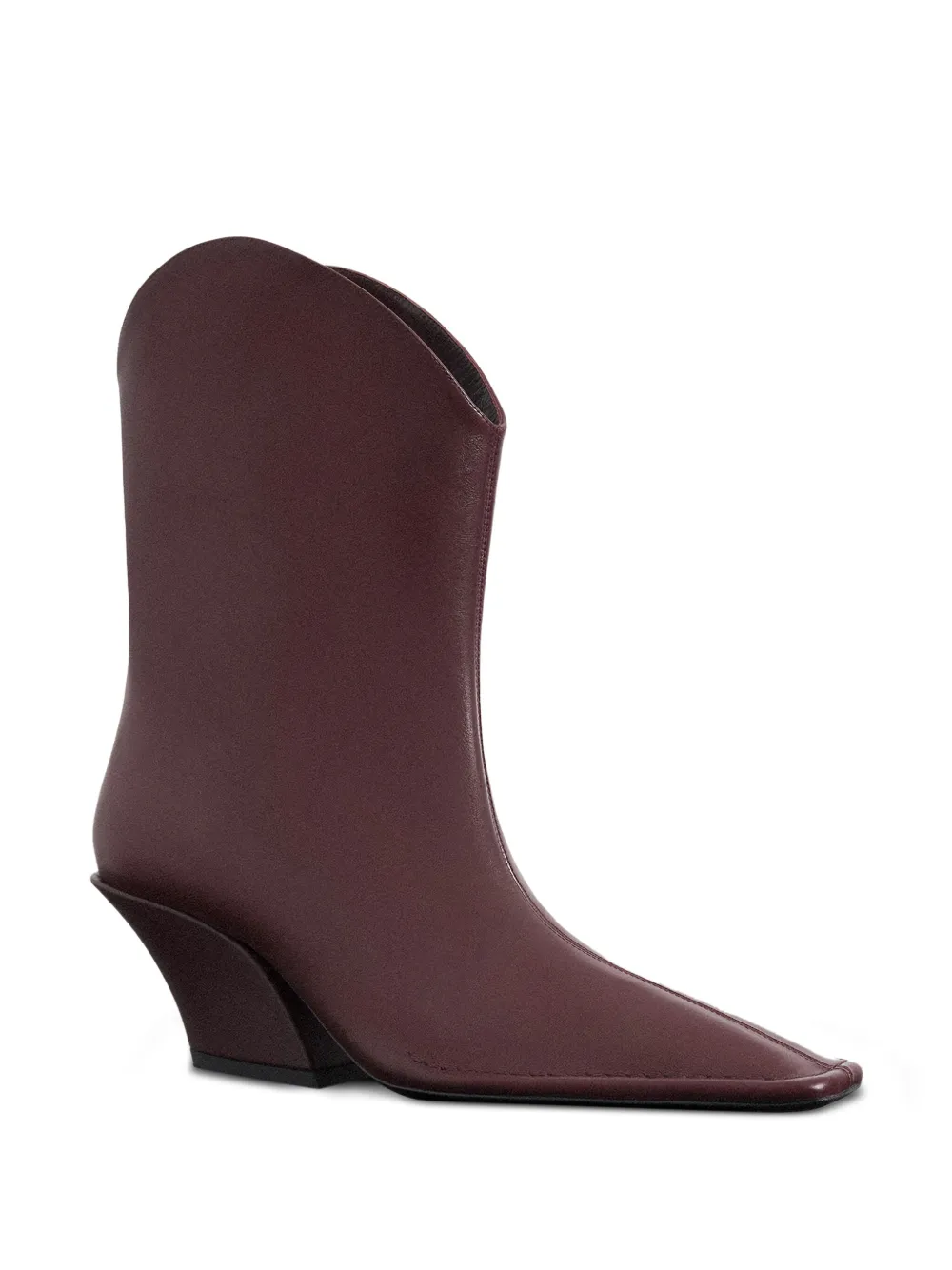 Mugler 65mm square-toe sculpted-heel boots Red