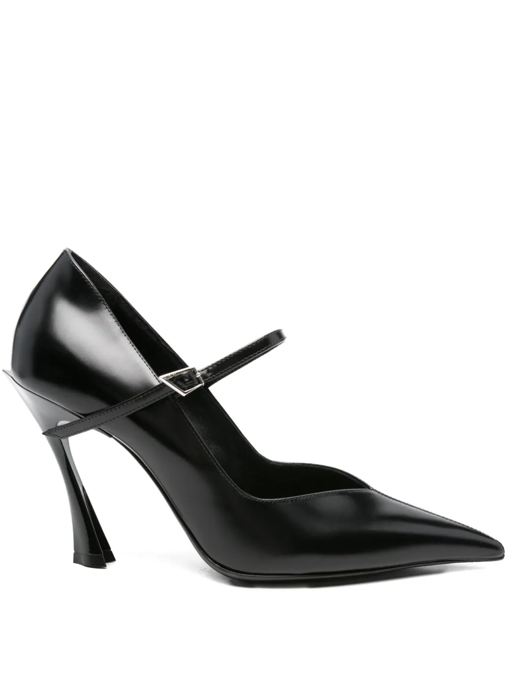 Mugler 100mm pointed-toe ankle-strap pumps Black