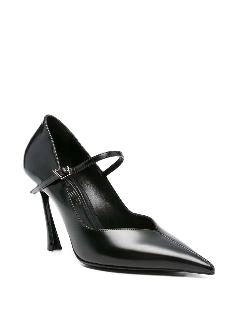 Mugler 100mm pointed-toe ankle-strap pumps Black