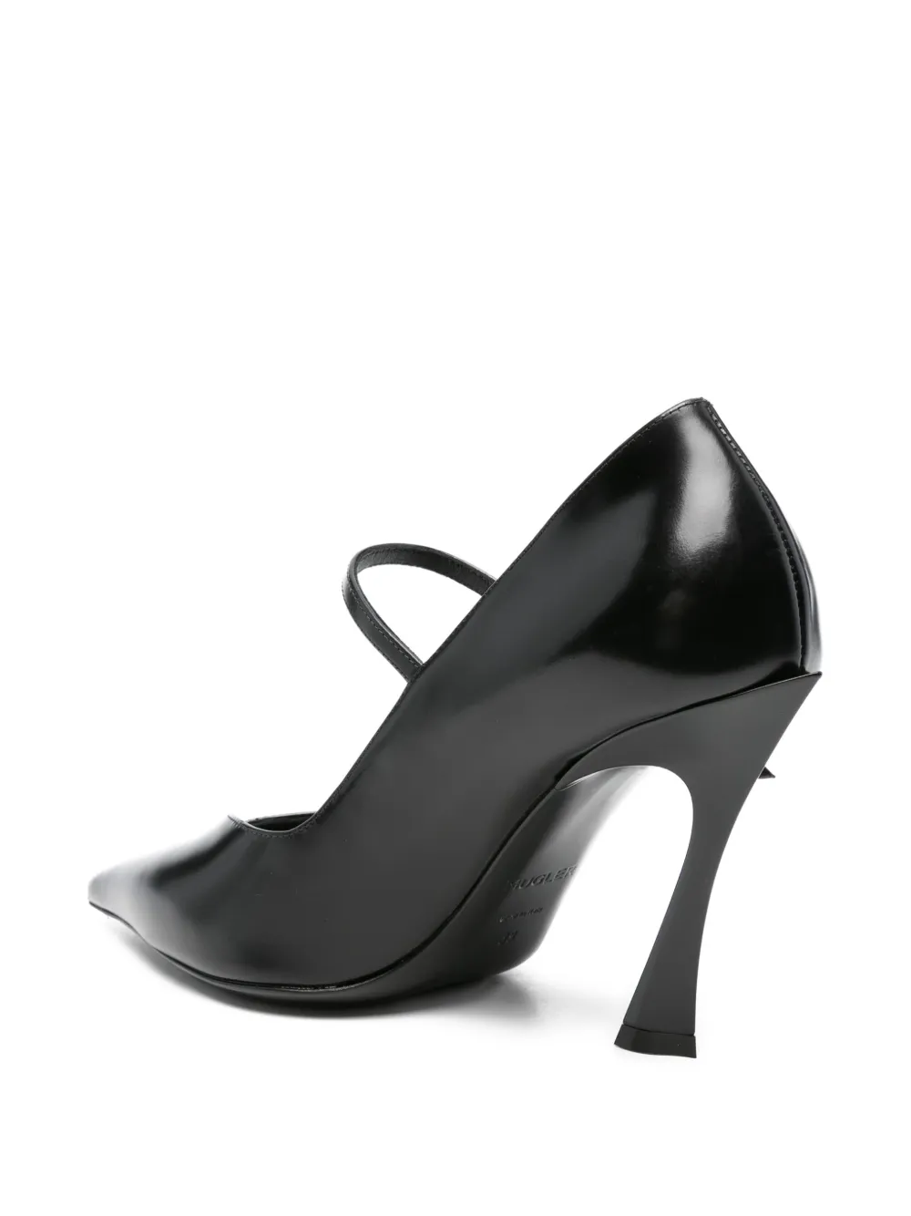 Mugler 100mm pointed-toe ankle-strap pumps Black