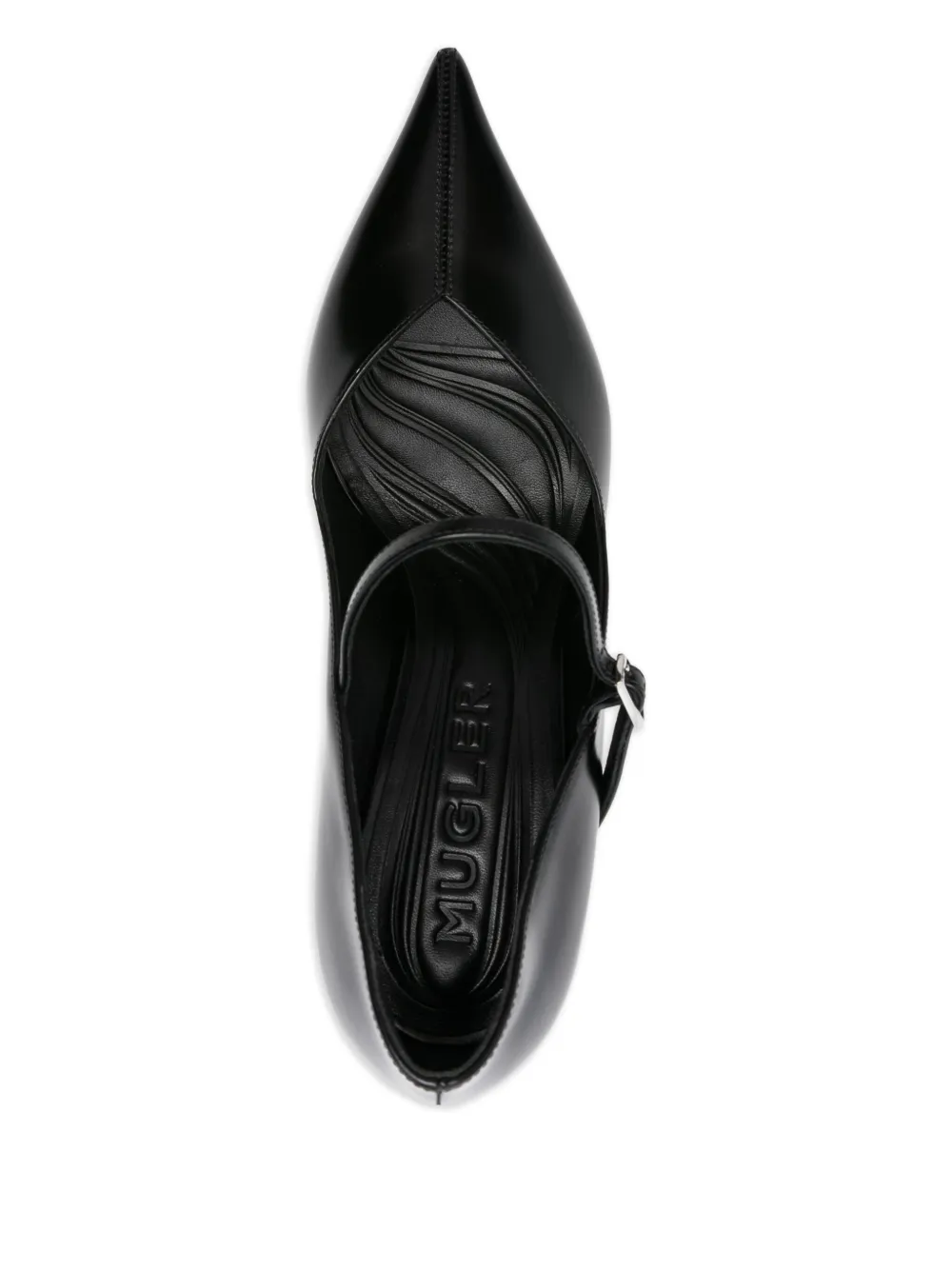 Mugler 100mm pointed-toe ankle-strap pumps Black
