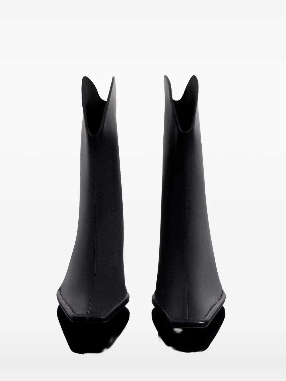 Mugler 65mm Square-toe Sculpted-heel Boots In Black