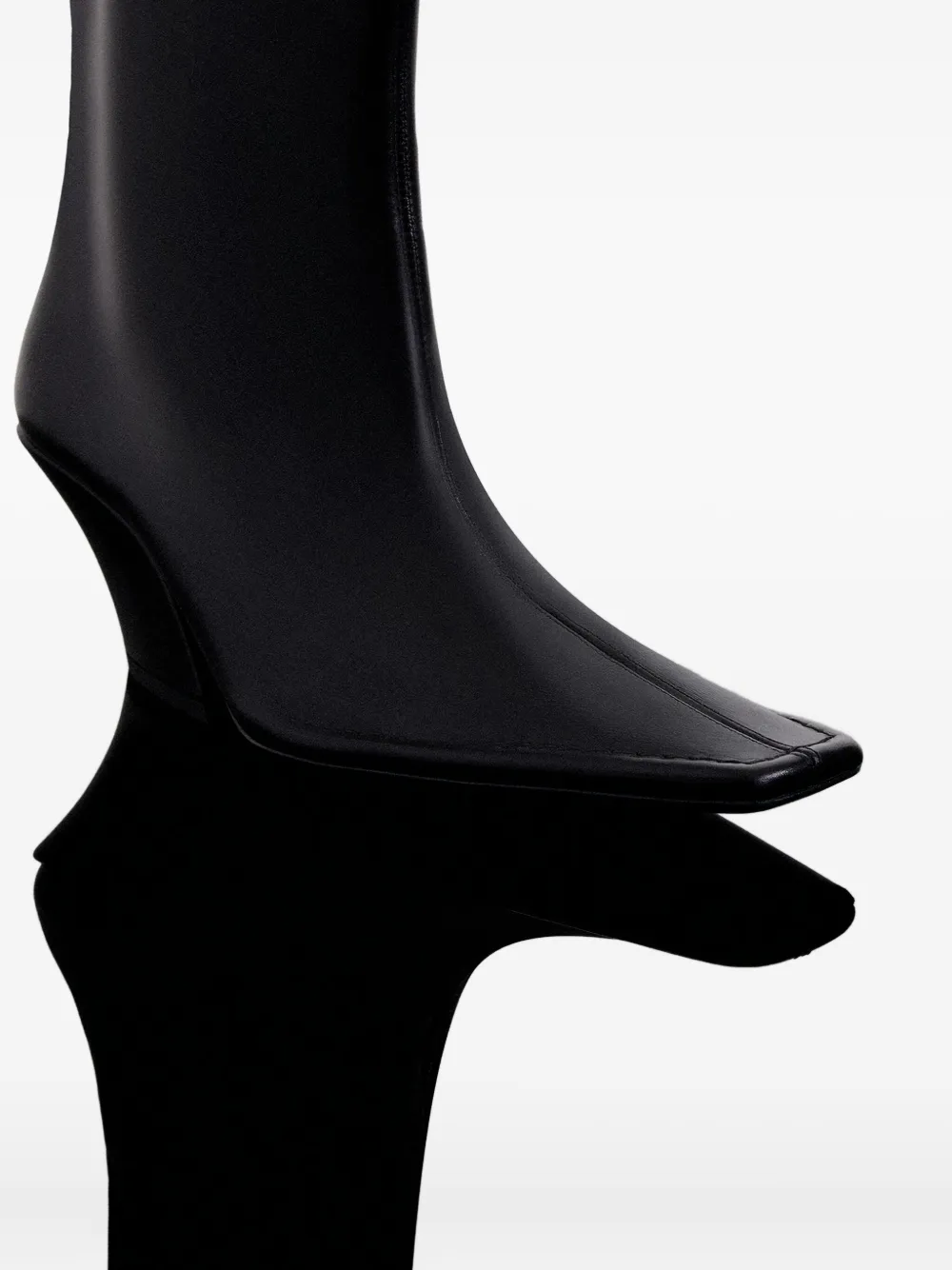 Mugler 65mm Square-toe Sculpted-heel Boots In Black