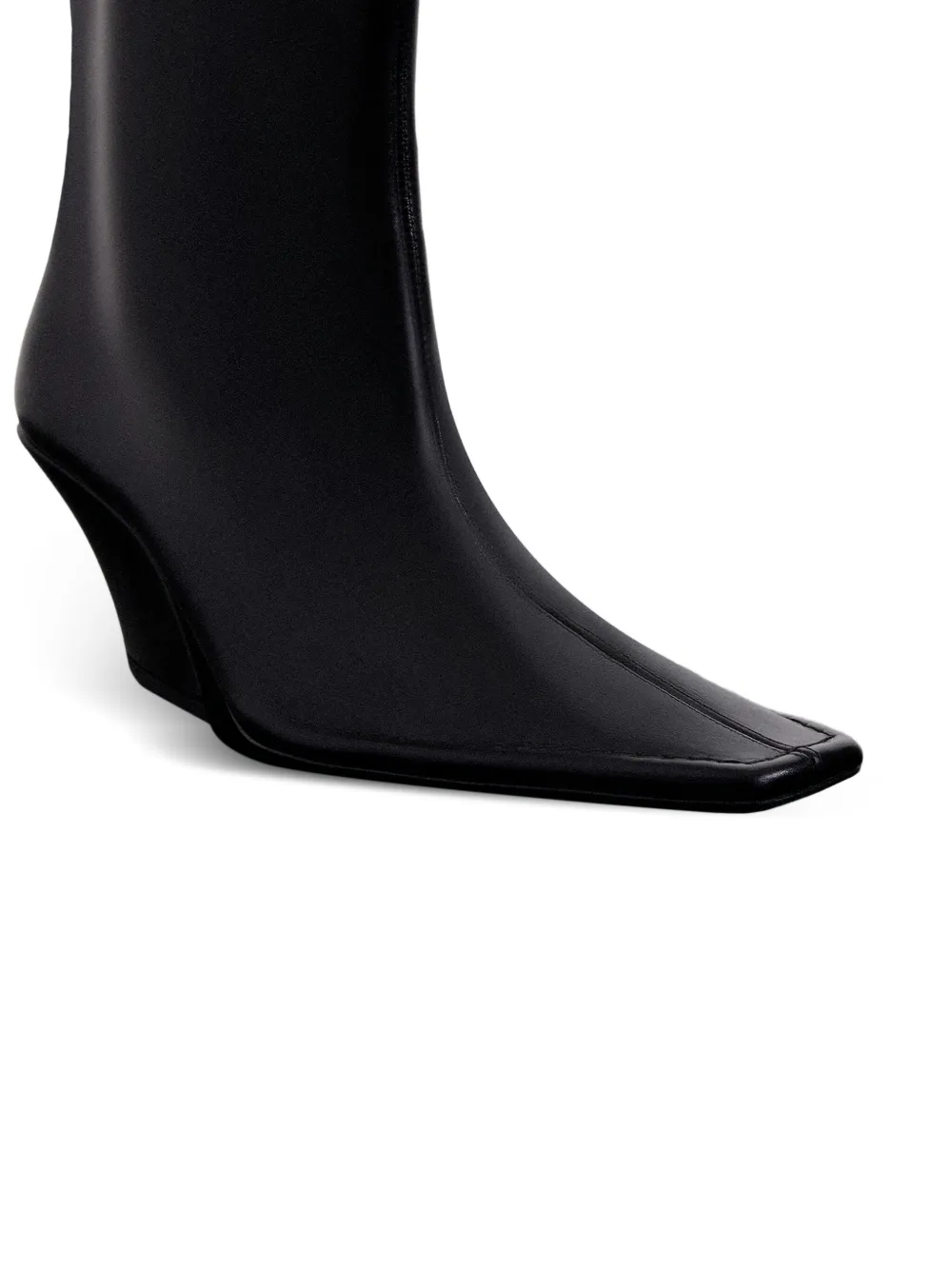 Mugler 65mm square-toe sculpted-heel boots Black
