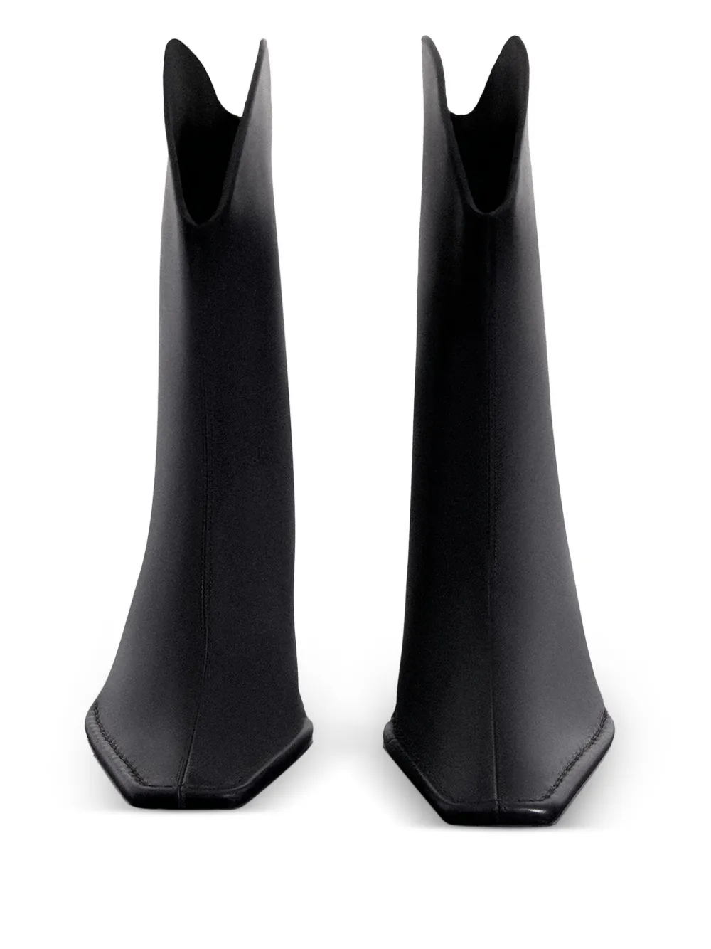 Mugler 65mm square-toe sculpted-heel boots Black