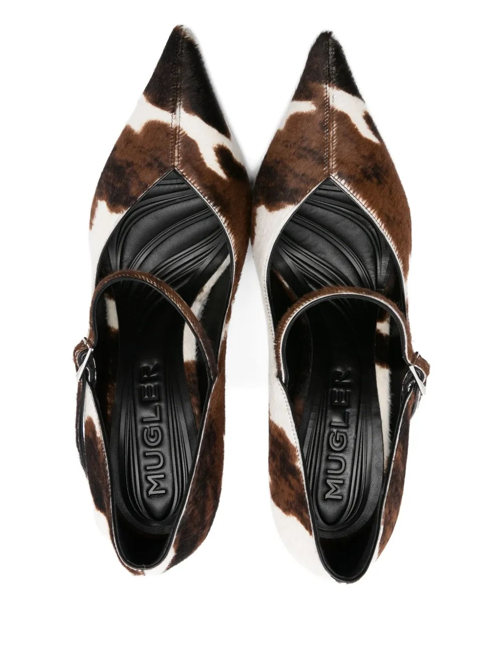 Mugler 95 mm Fang pumps met puntige neus Bruin