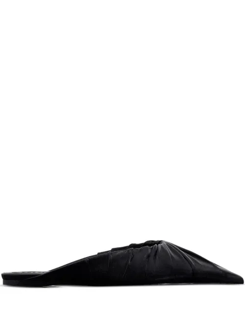 Mugler pleated point-toe flats