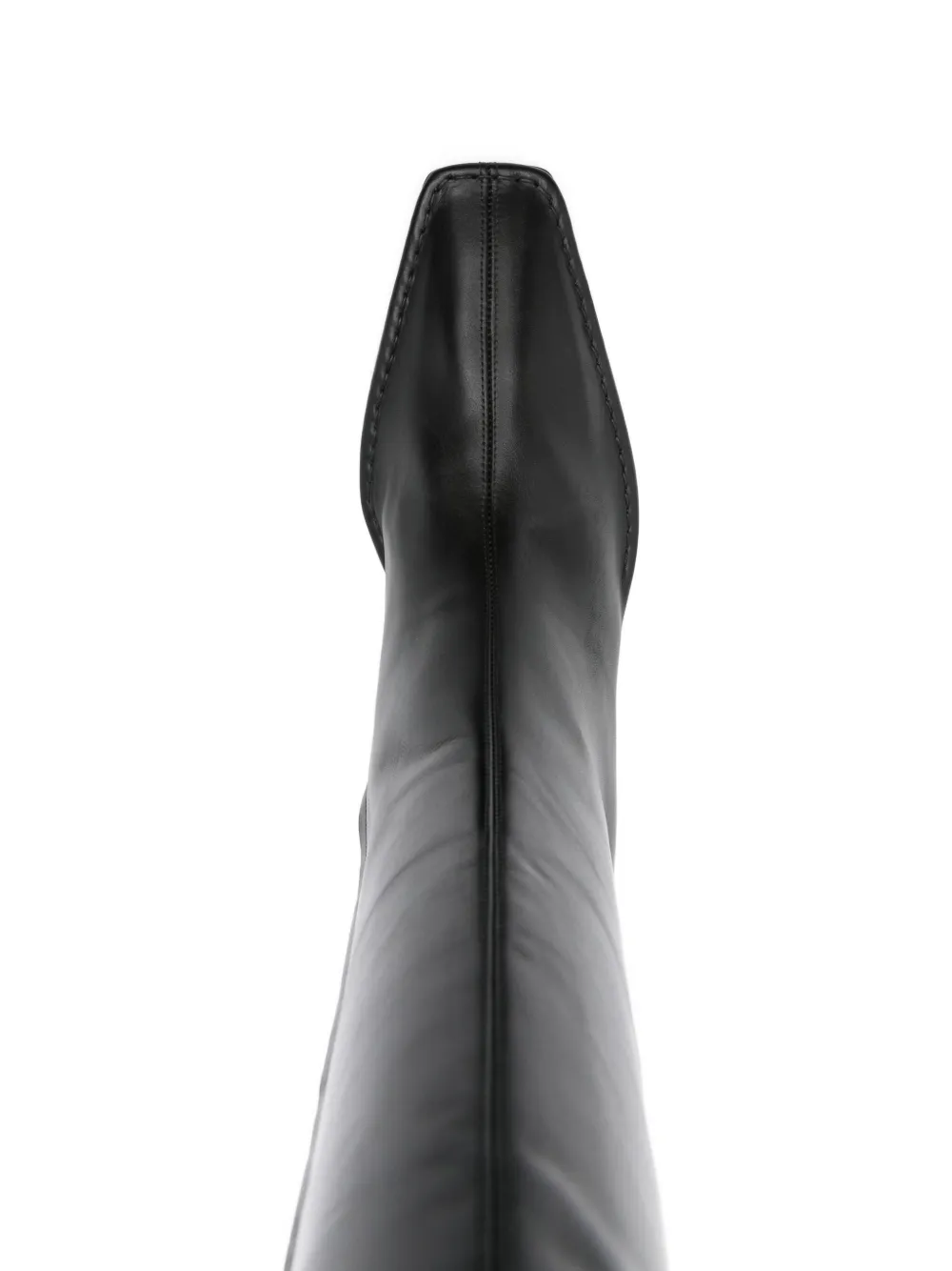 Mugler 80mm pointed-toe calf leather boots Black