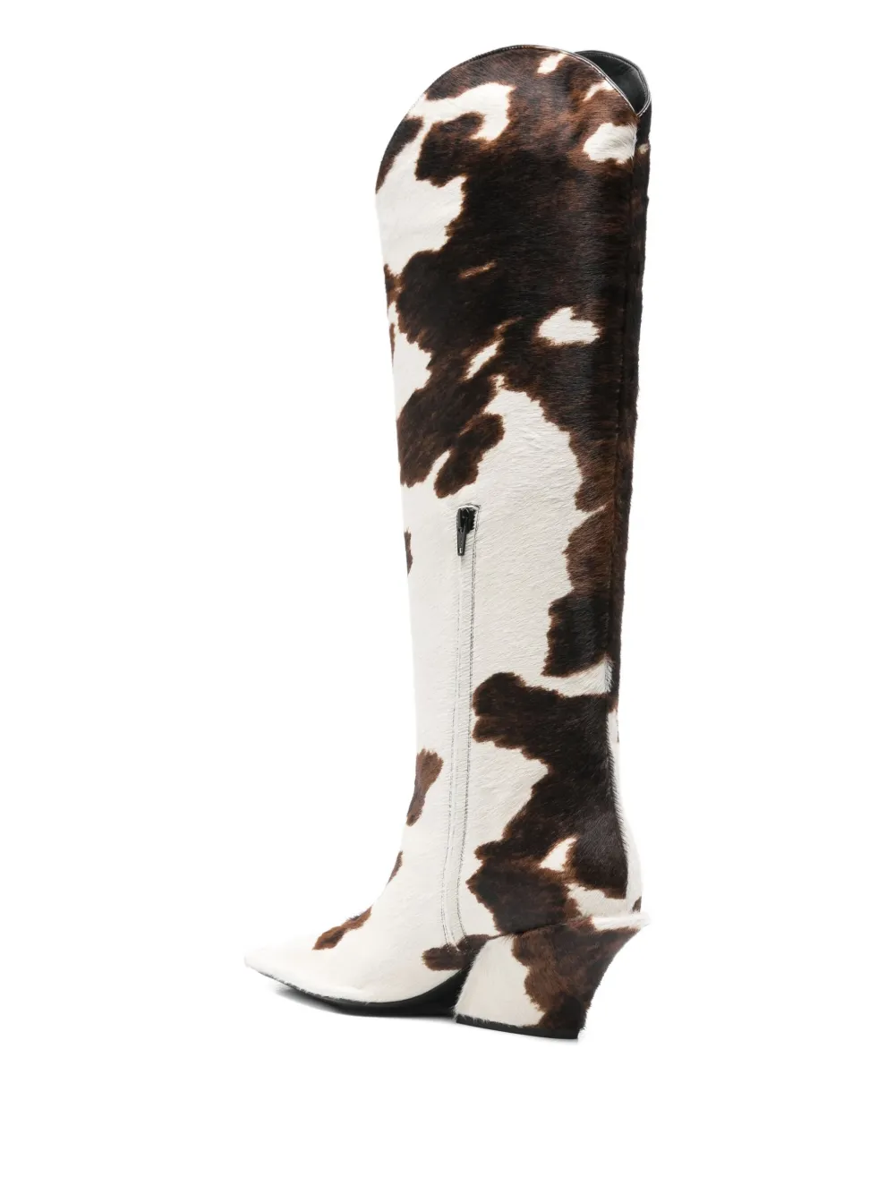 Mugler 70mm cowhide leather boots White