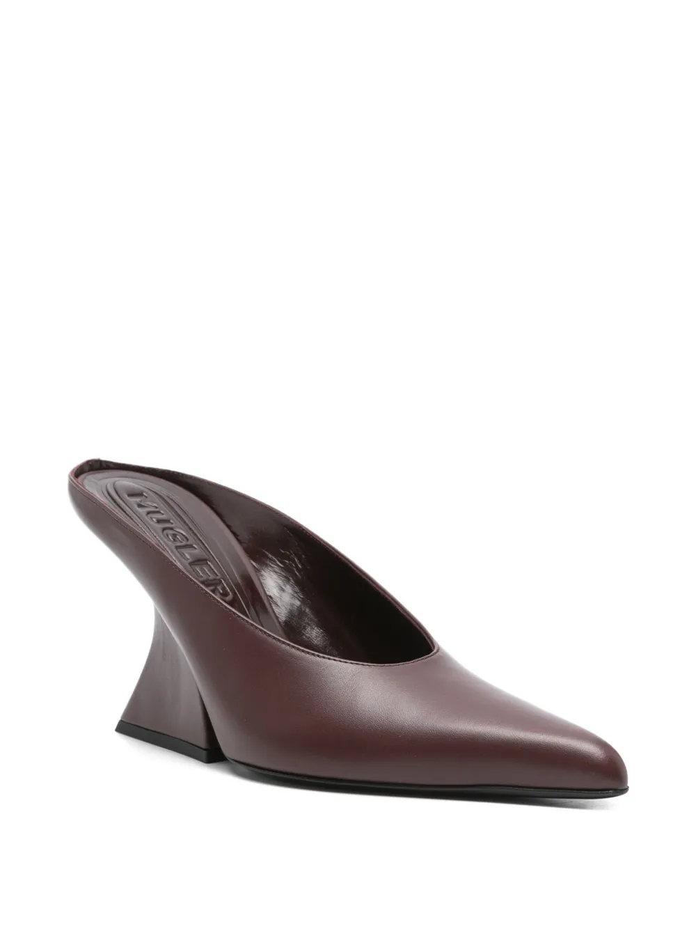 Mugler 100mm sculpted-heel pointed-toe mules Red