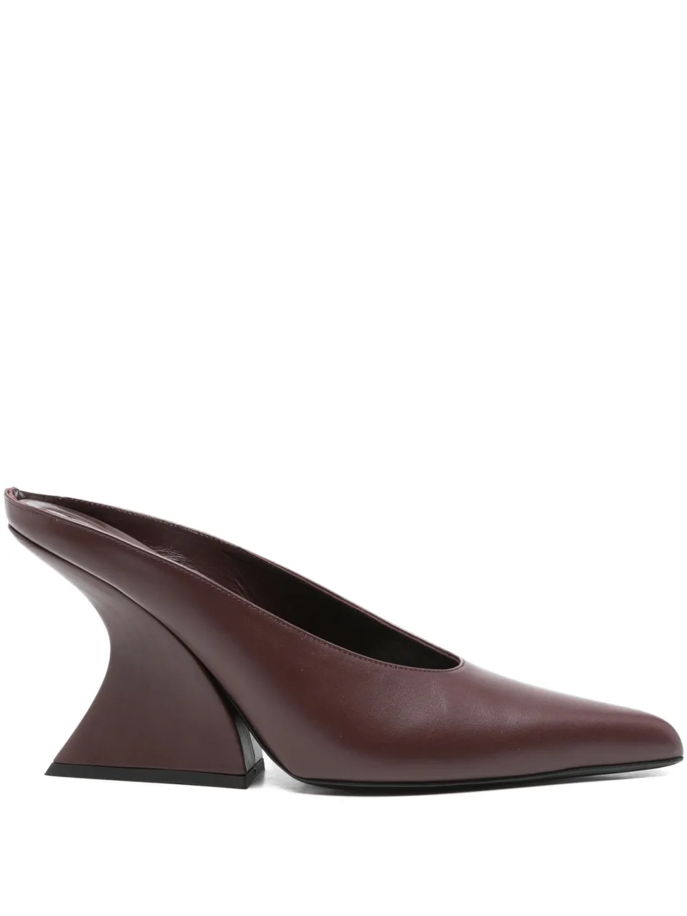 Mugler 100mm Sculpted-heel Pointed-toe Mules In Red